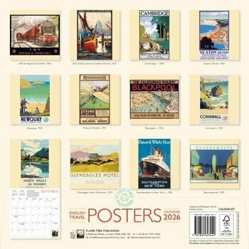 Calendrier 2026 Affiches Voyages Rétro Angleterre