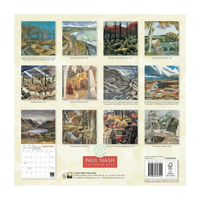Calendrier mural 2026 Art Paul Nash