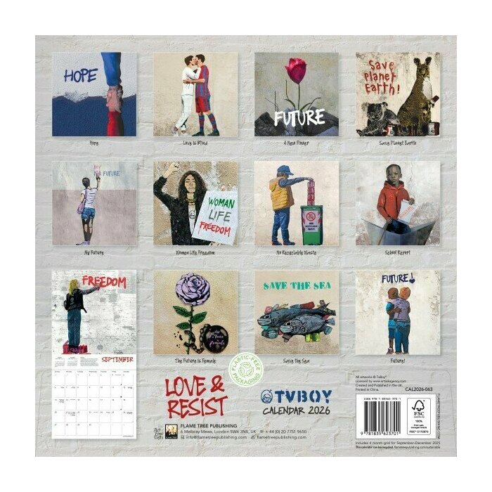 Calendrier papier 2026 Street Art TVBOY