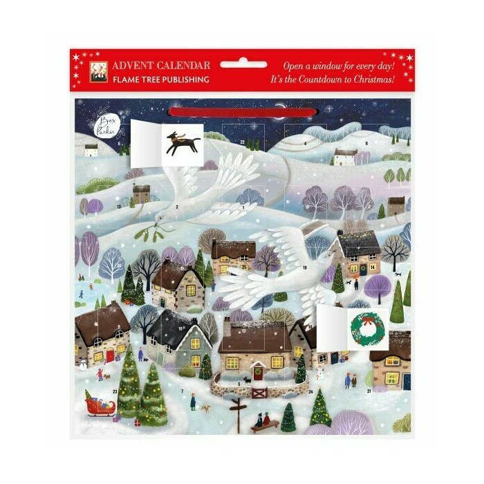 Calendrier de L'Avent papier Village Enneigé Noël