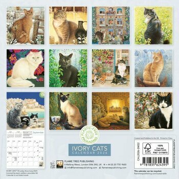 Mini Calendrier 2026 Chats dans l'art Dessins Ivory