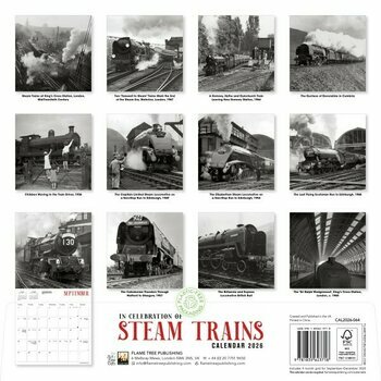Calendrier 2026 Locomotives Train Vintage Noir et Blanc