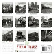 Calendrier papier 2026 Locomotives Train Vintage Noir et Blanc