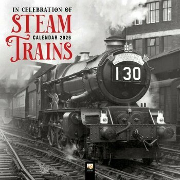 Calendrier 2026 Locomotives Train Vintage Noir et Blanc
