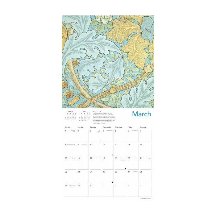 Calendrier mural 2026 Papiers Peints William Morris