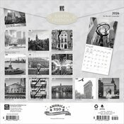 Calendrier Mural 2026 New York Etats-Unis Noir et Blanc