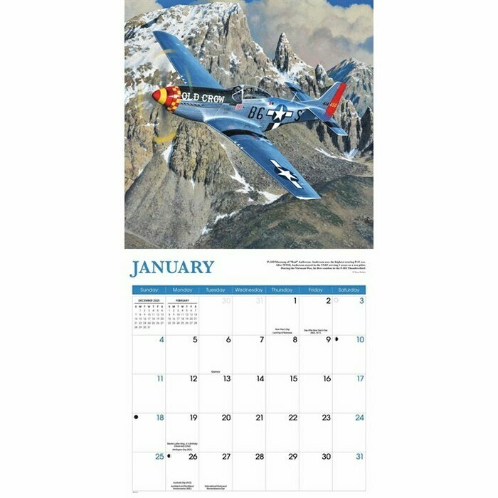 Calendrier Mural 2026 Avion Seconde Guerre Mondiale