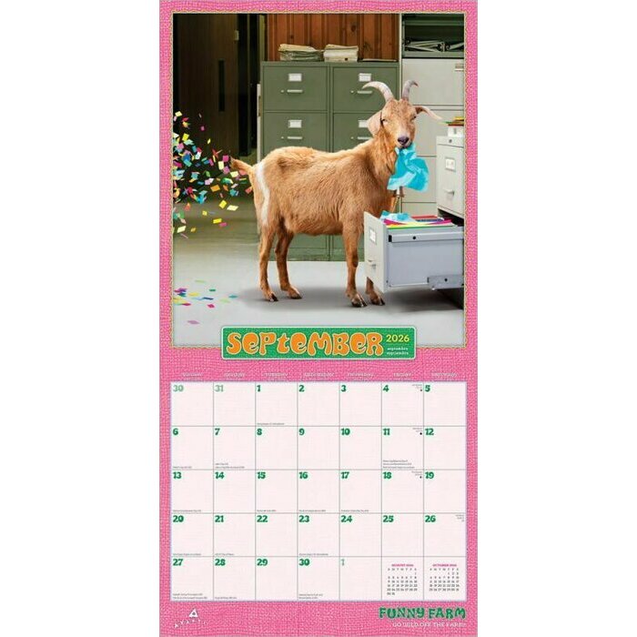 Calendrier Mural 2026 Animaux de la Ferme Rigolos Humour