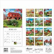 Calendrier 2026 Mural Dessins Balade à la Campagne
