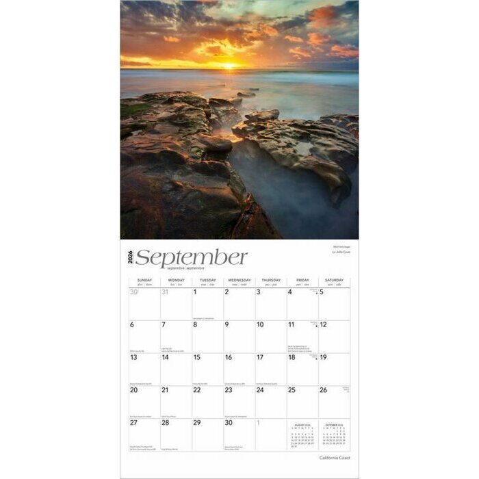 Calendrier Papier  2026 Côte Californienne USA