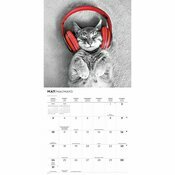 Calendrier Papier 2026 Chats Noir et Blanc Fun Drôle