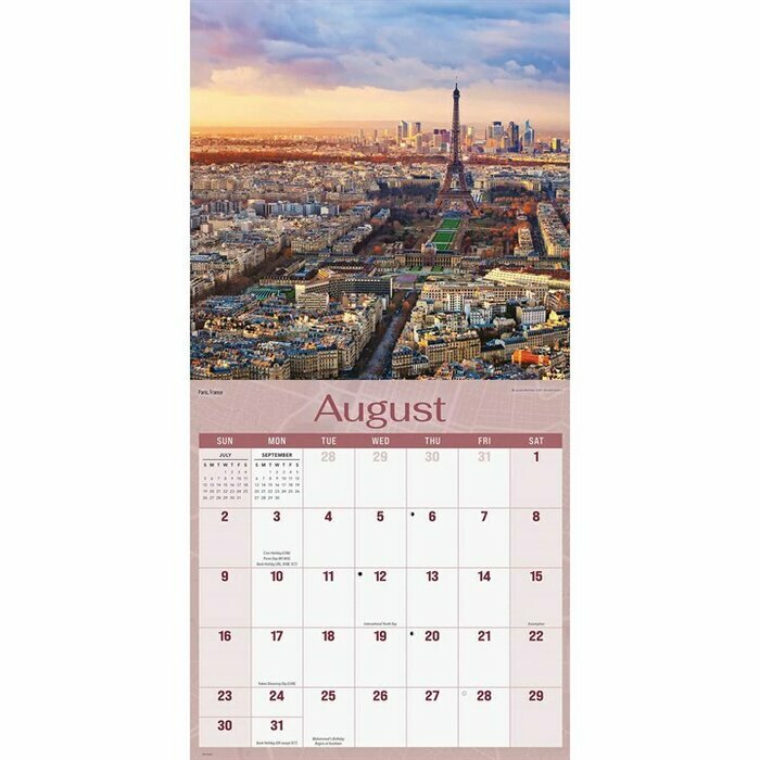 Calendrier Papier 2026 Skyline des Plus Grandes Villes du Monde 