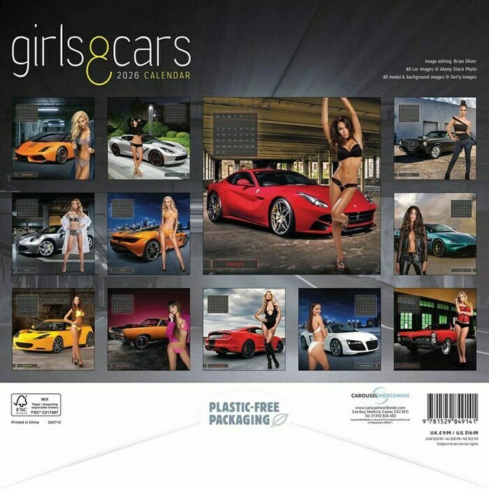 Calendrier 2026 Femme Sexy Voiture Auto