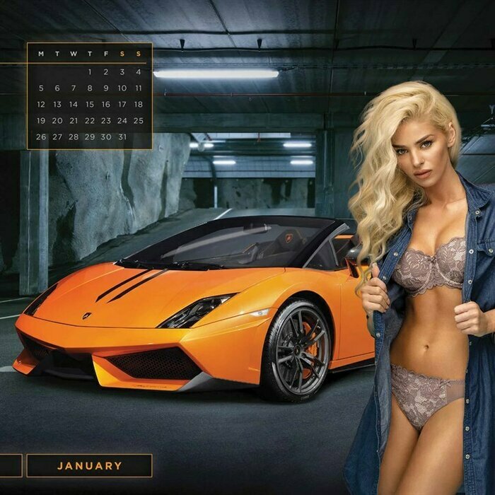 Calendrier Mural 2026 Femme Sexy Voiture Auto