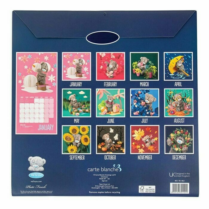 Calendrier Mural 2026 Oursons Peluches Me to you