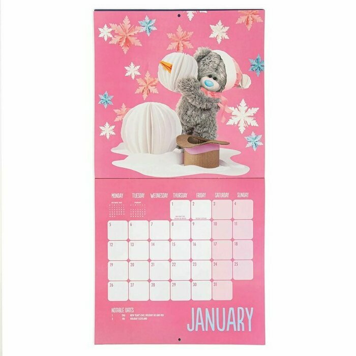 Calendrier Papier 2026 Oursons Peluches Me to you