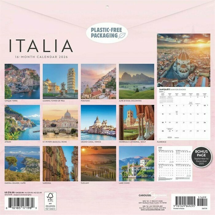 Calendrier Mural 2026 Iles de Paradis Magiques