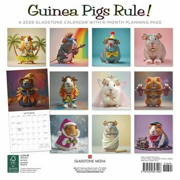 Calendrier 2026 Cochons d'Inde Humour Rigolos