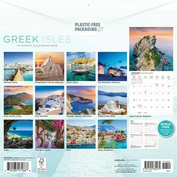 Calendrier 2026 Iles Grecques Mikonos Santorin Corfou