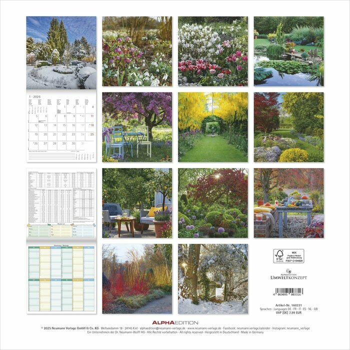Calendrier 2026 Jardins et Détente