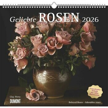 Maxi Calendrier 38x35.5cm 2026 Fleurs Roses Magnifiques