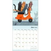Calendrier 2026 mural papier Dessins Chats Humoristiques