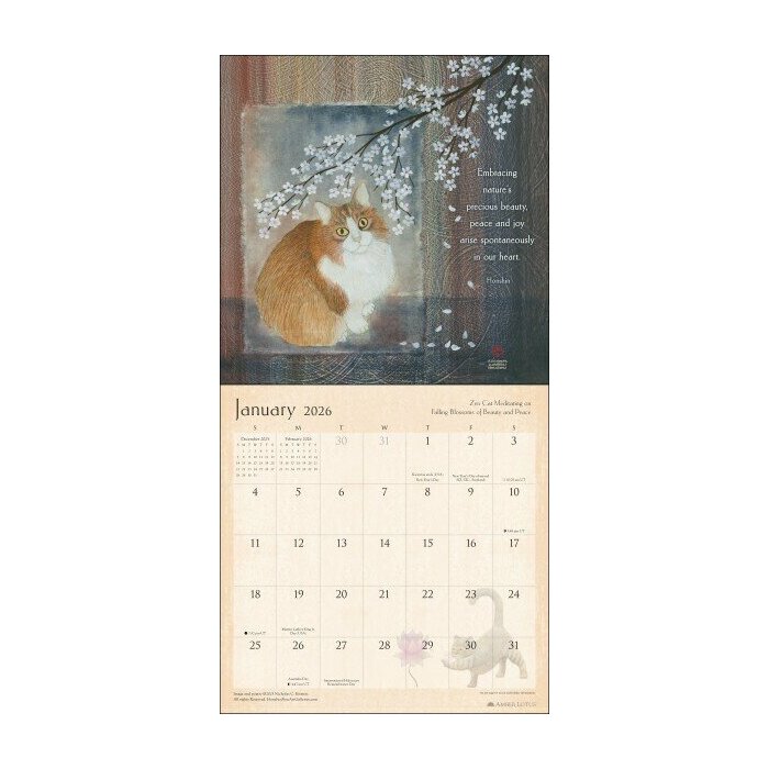 Calendrier 2026 Chats Zen Nicholas Kirsten-Honshin