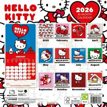 Calendrier 2026 Dessin Hello Kitty Kawaï