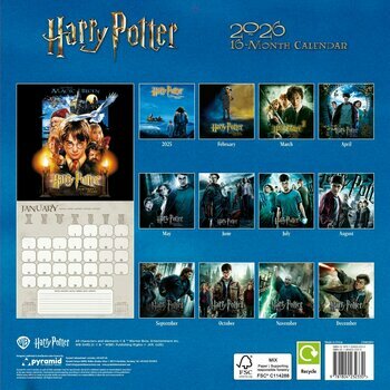 Calendrier 2026 Harry Potter Film Poudlard