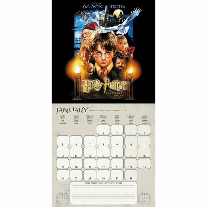 Calendrier 2026 serie Harry Potter Film Poudlard