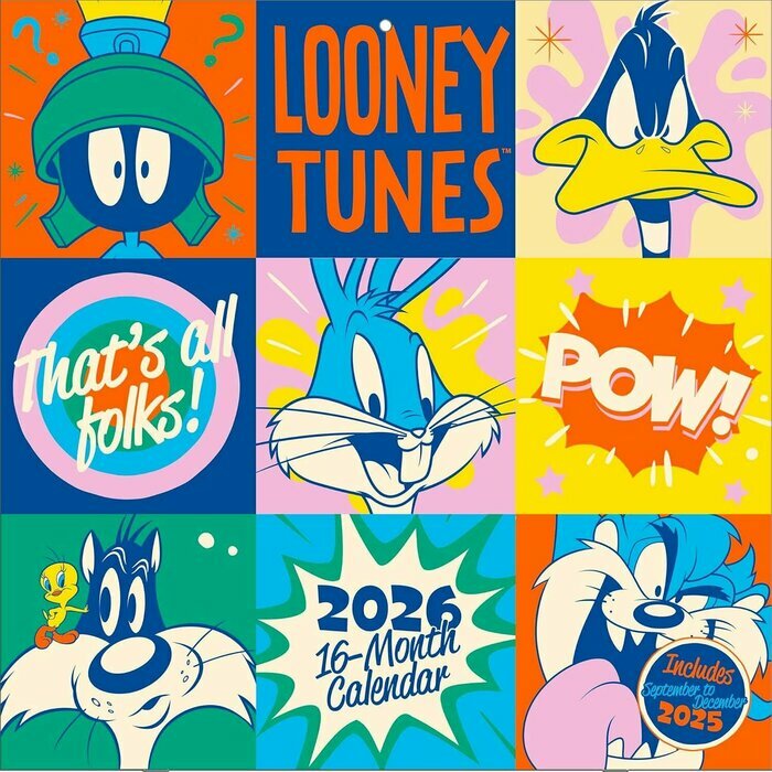 Calendrier 2026 mural Dessin Anim Looney Tunes