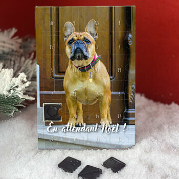 Calendrier de l'avent Bouledogue Français personnalisé avec votre message