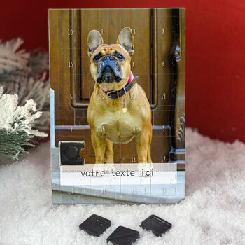 Calendrier de l'avent Bouledogue Français personnalisé avec votre message