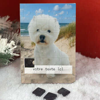 Calendrier de l'avent Westie personnalisé avec votre message