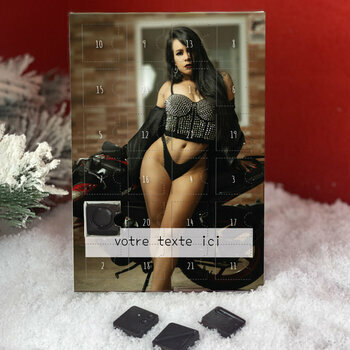 Calendrier de l'avent Sexy Femme Moto personnalisé avec votre message