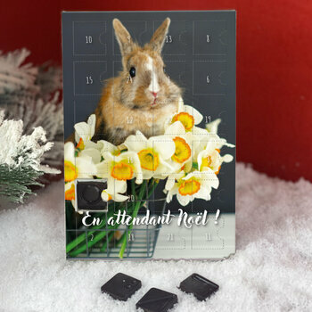 Calendrier de l'avent Lapin Mignon personnalisé avec votre message