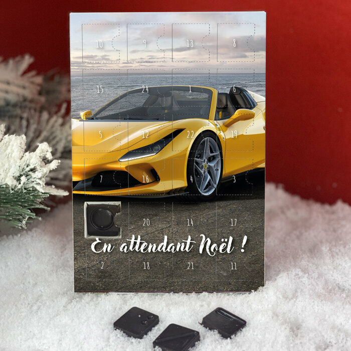 Calendrier de l'avent Voiture Ferrari personnalis avec votre message