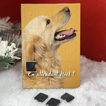 Calendrier de l'avent Golden Retriever personnalisé avec votre message