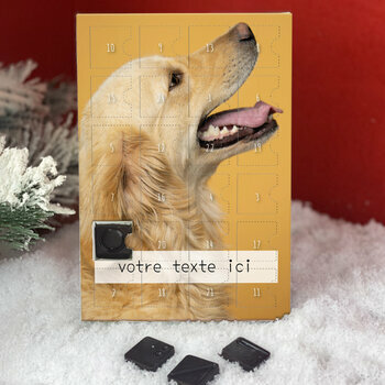 Calendrier de l'avent Golden Retriever personnalisé avec votre message