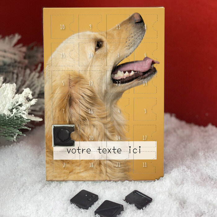 Calendrier de l'avent Golden Retriever personnalisé avec votre message Calendrier Avent Golden Retriever