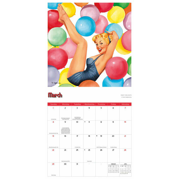 Calendrier papier  Retro Glamour Vintage Pin ups