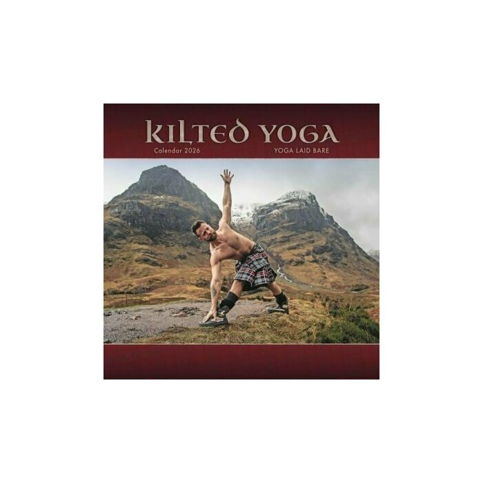 Calendrier 2026 Sexy Homme en Yoga Kilt Ecossais Carr