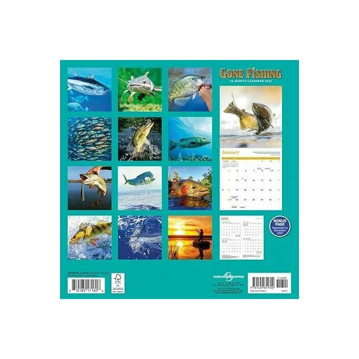 Calendrier mural Passion Pche  la ligne et Carnassiers