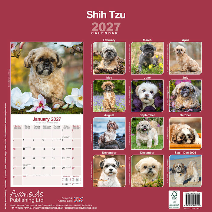 Calendrier mural Chien Shih Tzu 2027