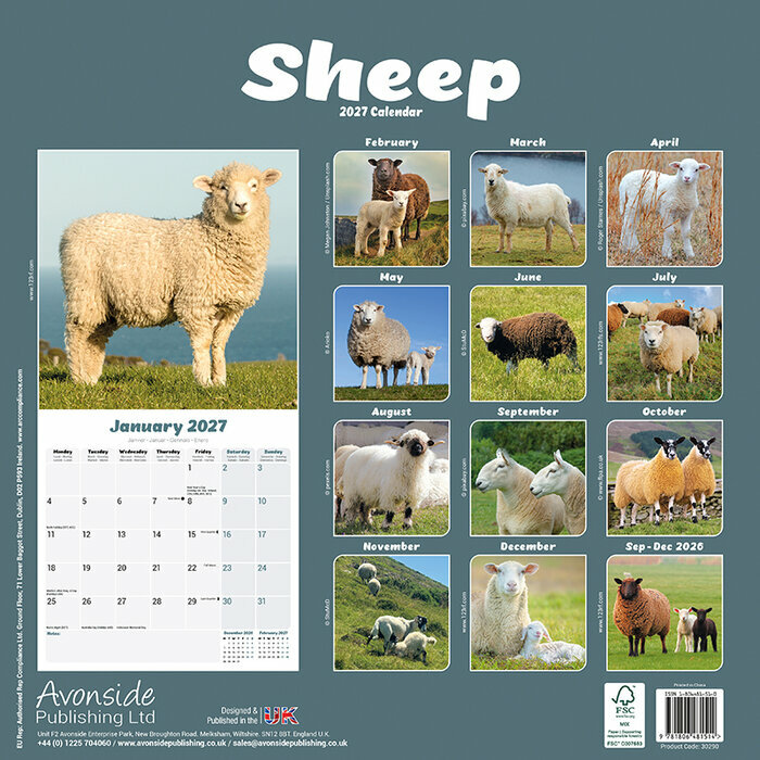 Calendrier 2027 Mouton Calendrier papier 2027 Mouton belier
