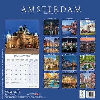 Calendrier 2027 Amsterdam Hollande
