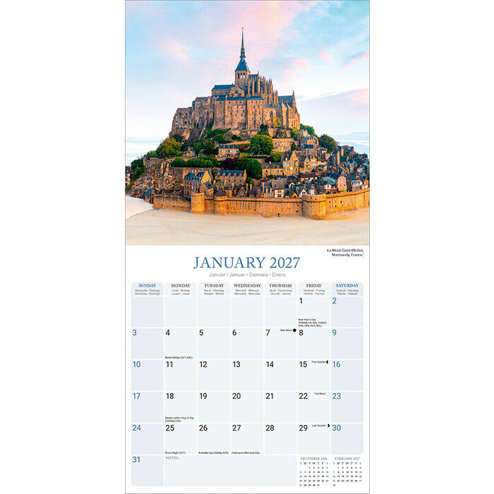 Calendrier 2027 mural Chateaux