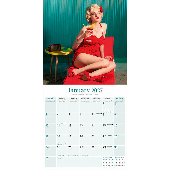 Calendrier 2027 Pin up retro photo