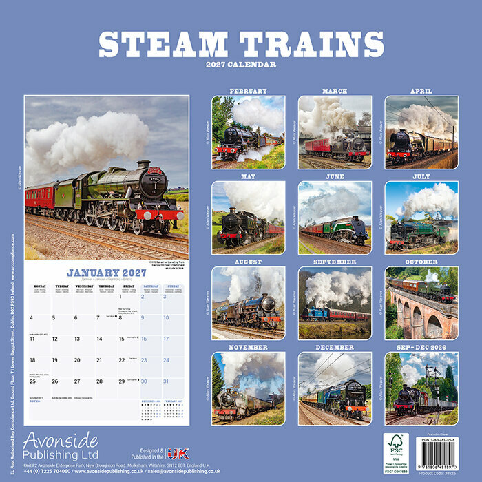 Calendrier papier Locomotive � Vapeur 2027