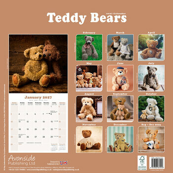 Calendrier 2027 Ourson Peluche Vintage